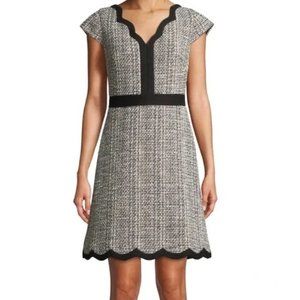 Like NEW Kate Spade Tweed Fit and Flare Scalloped Dress